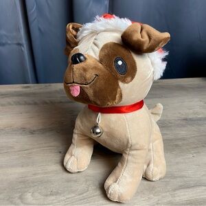 Hallmark Christmas Plush Santa Pug Dog Stuffed Animal